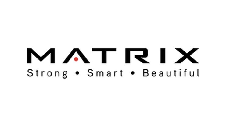 Logo der Marke &bdquo;MATRIX&ldquo; mit den Worten &bdquo;Strong &bull; Smart &bull; Beautiful&ldquo; unter dem Schriftzug.