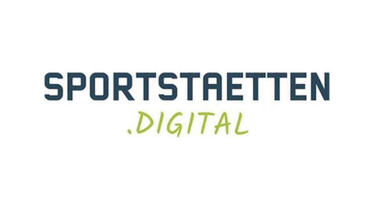 Logo von "SPORTSTAETTEN.DIGITAL" mit blauem und gr&uuml;nem Schriftzug auf wei&szlig;em Hintergrund.