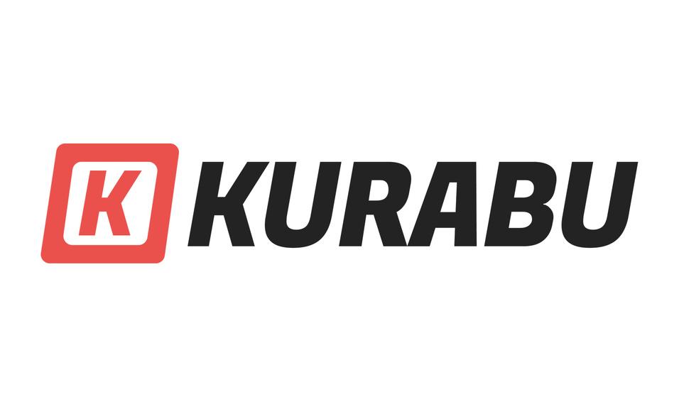 Logo der Marke &bdquo;KURABU&ldquo; in rot und schwarz, mit dem Buchstaben &bdquo;K&ldquo; in einem roten Quadrat.