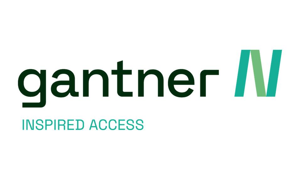 Logo der Firma Gantner mit dem Slogan &bdquo;Inspired Access&ldquo; in gr&uuml;ner Schrift auf hellem Hintergrund.