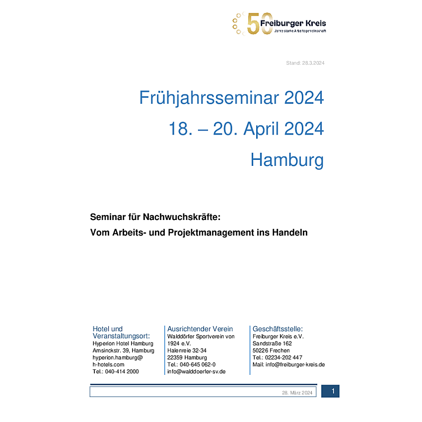 Programm NWK Frühjahrsseminar 2024