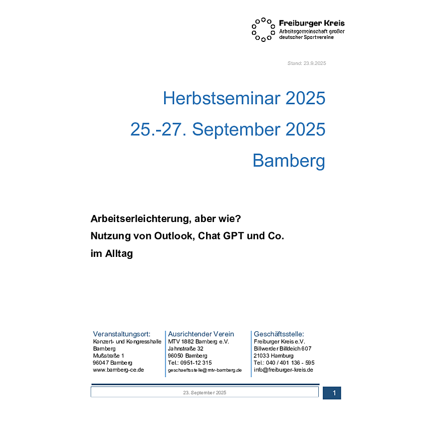 Programm NWKS Bamberg 2025