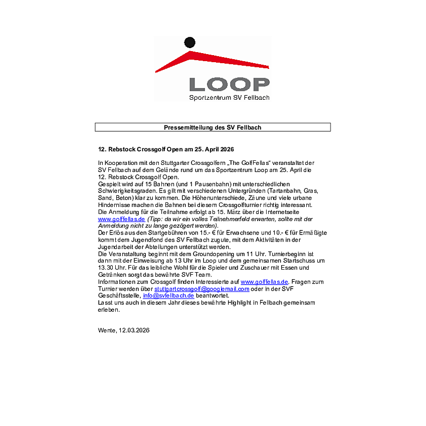 SV Fellbach Crossgolfturnier