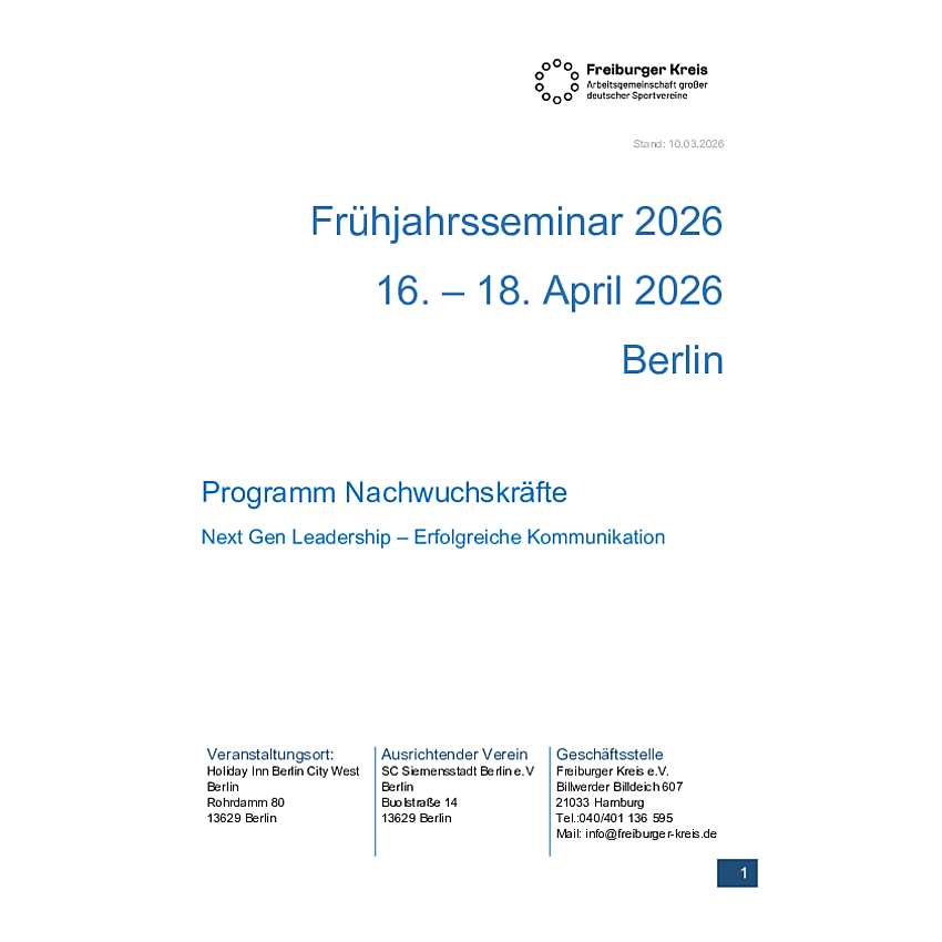 Programm NWK FS 2026