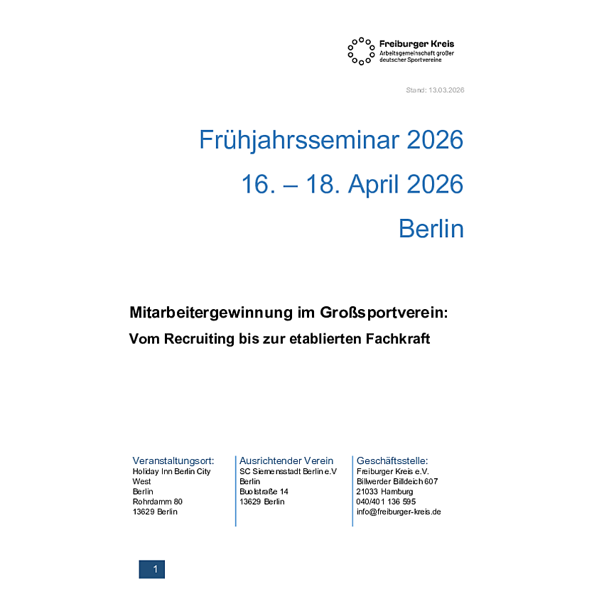 Programm Frühjahrsseminar 2026 Berlin
